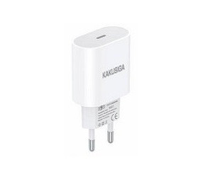 Блок питания сетевой 1 TYPE-C, KAKUSIGA KSC-1223, Slot, 20W, White