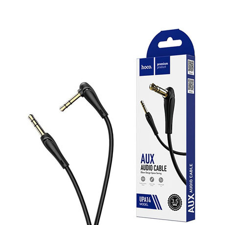 Кабель AUX, Jack 3,5mm(m) - Jack 3,5mm(m) HOCO UPA14, 2.0м, круглый, цвет: чёрный