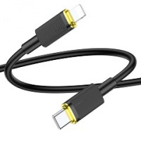 Кабель Type-C - 8 pin HOCO X109 Energy, 1.0м, круглый, PD27Вт, 3.0А, силикон, цвет: белый