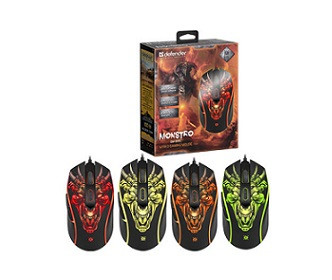 Мышь беспроводная оптическая DEFENDER Monstro GM-510L, черный, USB, 6кн., 3200dpi