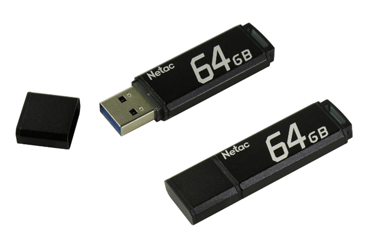 USB 3.0 накопитель NETAC 64GB U351, чёрный