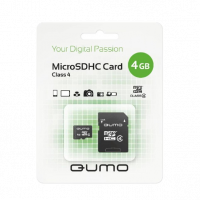 Карта памяти MicroSD 4GB QUMO Class 4 UHS-I + SD адаптер
