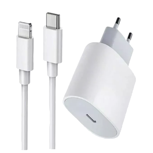Блок питания сетевой 1 TYPE-C, Q35W, с кабелем Type-C to Lightning