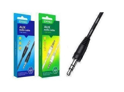 Кабель AUX, Jack 3,5mm(m) - Jack 3,5mm(m) KAKUSIGA KSC-450, 1.0м, круглый, силикон, цвет: черный