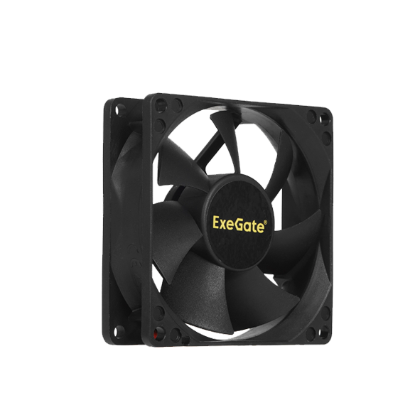 Вентилятор для корпуса EXEGATE ExtraSilent ES08025S3P черный, 80 мм, 2100 об/мин, 21 дБ, 3 pin