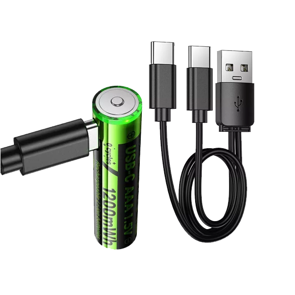 Батарейки аккумуляторные HOCO JA4 AAA LR3/AA 1200mWh/250mAh USB-C 1.5A литиевая подзарежаемая
