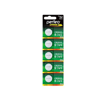 Батарейки PERFEO CR2016/5BL Lithium Cell, 5 шт, блистер (PF CR2016/5BL)