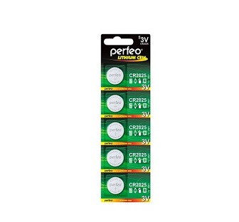 Батарейки PERFEO CR2025/5BL Lithium Cell, 5 шт, блистер (PF CR2025/5BL)
