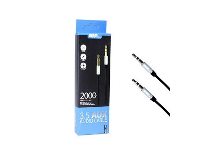 Кабель AUX, Jack 3,5mm(m) - Jack 3,5mm(m) MRM, RL200, 2.0 м, круглый, цвет: черный