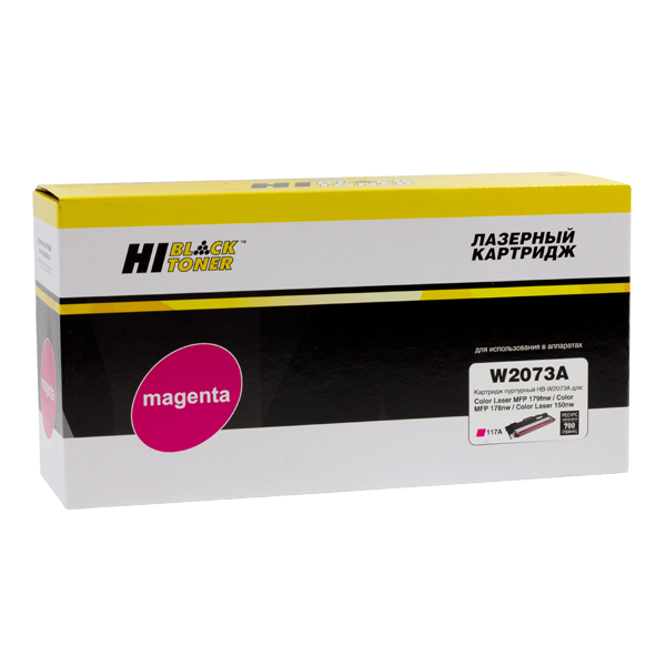Тонер- картридж HI-BLACK (HB-W2073A) для HP Color Laser 150a/150nw/178nw/179fnw, №117A, M, 0,7K