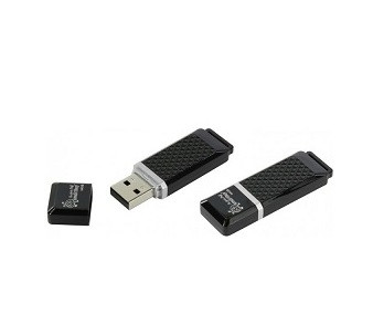 USB 2.0  накопитель SMARTBUY 64GB Quartz Black (SB64GBQZ-K)