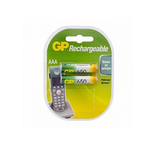 Батарейки аккумуляторные GP AAA650mAh/2BL (GP 65AAAHC-UC2)