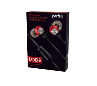 Наушники с микрофоном PERFEO LODE красные/серебро (PF_A4633)