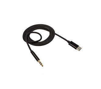 Кабель AUX, Jack 3,5mm(m) - TYPE-C(m) GL-035, 1.0м, круглый, силикон, цвет: черный