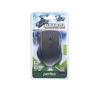 Мышь беспроводная PERFEO PATROL "G-Laser", 6 кн, USB, чёрная (PF-608-WOP)