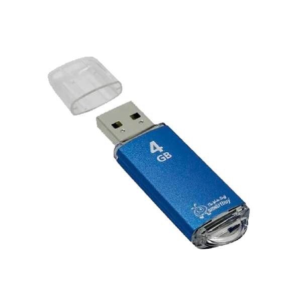 USB 2.0  накопитель SMARTBUY 4GB V-Cut Blue