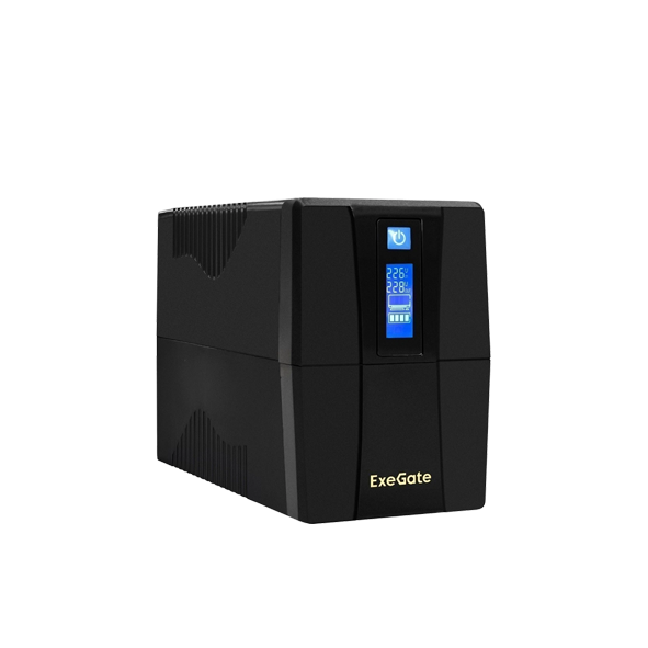 ИБП EXEGATE Power Smart ULB-1000.LCD.AVR.2SH, 1000VA/550W, LCD, AVR, 2*Schuko, Black