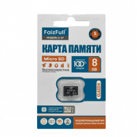 Карта памяти MicroSD 8GB FAIZFULL Class 10 U3, без адаптера